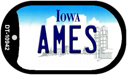 Ames Iowa Novelty Metal Dog Tag Necklace DT-10942