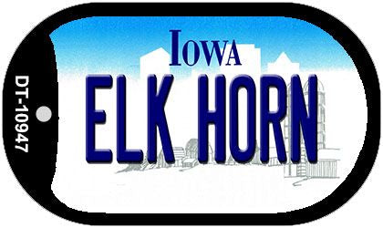 Elk Horn Iowa Novelty Metal Dog Tag Necklace DT-10947