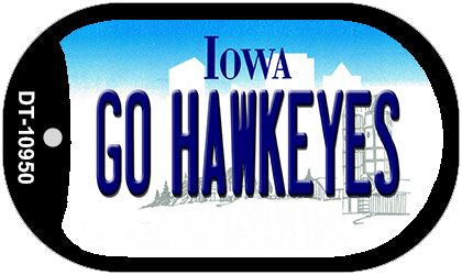 Go Hawkeyes Iowa Novelty Metal Dog Tag Necklace DT-10950
