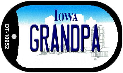 Grandpa Iowa Novelty Metal Dog Tag Necklace DT-10952