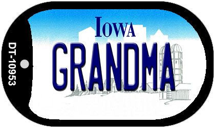 Grandma Iowa Novelty Metal Dog Tag Necklace DT-10953