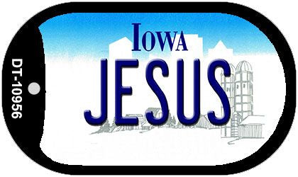 Jesus Iowa Novelty Metal Dog Tag Necklace DT-10956