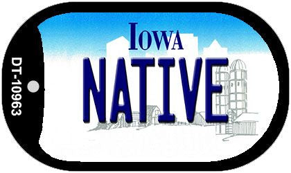 Native Iowa Novelty Metal Dog Tag Necklace DT-10963