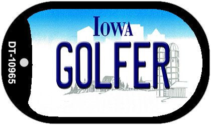 Golfer Iowa Novelty Metal Dog Tag Necklace DT-10965