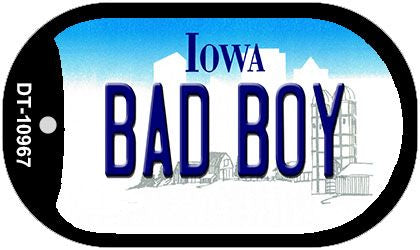 Bad Boy Iowa Novelty Metal Dog Tag Necklace DT-10967