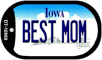 Best Mom Iowa Novelty Metal Dog Tag Necklace DT-10969