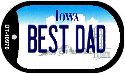 Best Dad Iowa Novelty Metal Dog Tag Necklace DT-10970