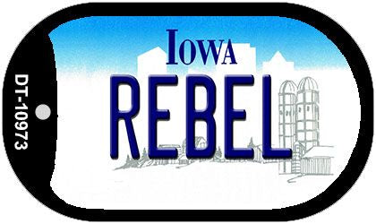 Rebel Iowa Novelty Metal Dog Tag Necklace DT-10973