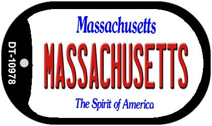 Massachusetts Novelty Metal Dog Tag Necklace DT-10978