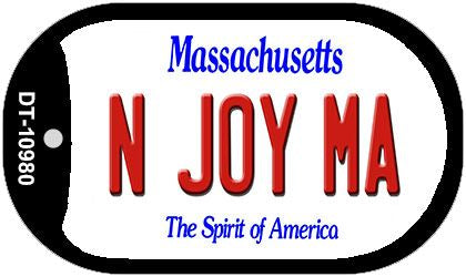 N Joy MA Massachusetts Novelty Metal Dog Tag Necklace DT-10980