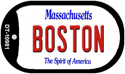 Boston Massachusetts Novelty Metal Dog Tag Necklace DT-10981