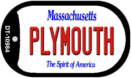 Plymouth Massachusetts Novelty Metal Dog Tag Necklace DT-10984
