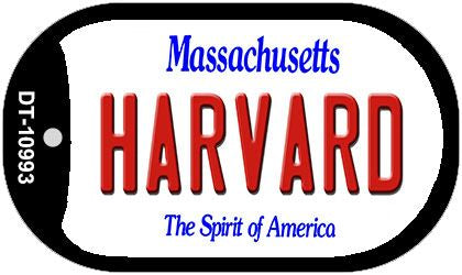Harvard Massachusetts Novelty Metal Dog Tag Necklace DT-10993