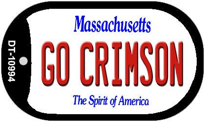 Go Crimson Massachusetts Novelty Metal Dog Tag Necklace DT-10994