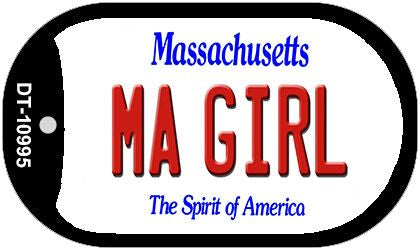 MA Girl Massachusetts Novelty Metal Dog Tag Necklace DT-10995