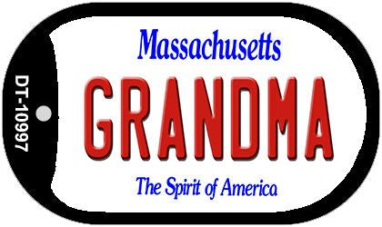 Grandma Massachusetts Novelty Metal Dog Tag Necklace DT-10997