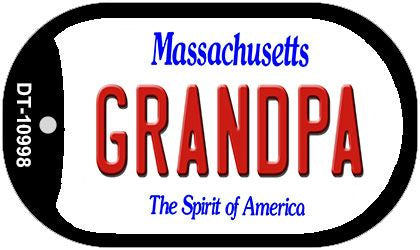 Grandpa Massachusetts Novelty Metal Dog Tag Necklace DT-10998