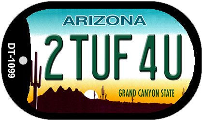 2 Tuf 4U Arizona Novelty Metal Dog Tag Necklace DT-1099