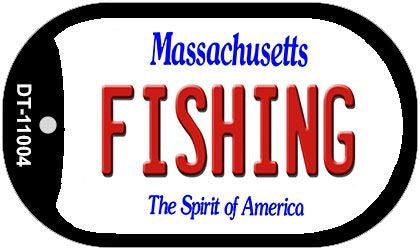 Fishing Massachusetts Novelty Metal Dog Tag Necklace DT-11004
