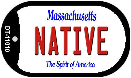 Native Massachusetts Novelty Metal Dog Tag Necklace DT-11010
