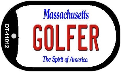 Golfer Massachusetts Novelty Metal Dog Tag Necklace DT-11012