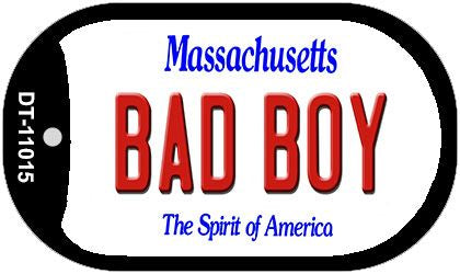 Bad Boy Massachusetts Novelty Metal Dog Tag Necklace DT-11015