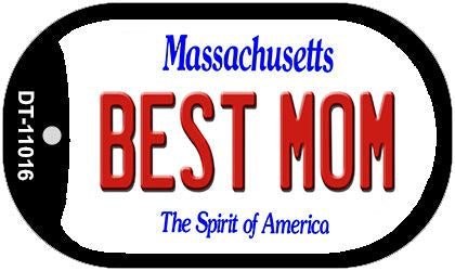 Best Mom Massachusetts Novelty Metal Dog Tag Necklace DT-11016