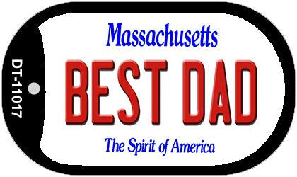 Best Dad Massachusetts Novelty Metal Dog Tag Necklace DT-11017