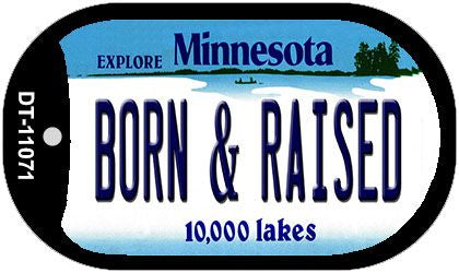 Born and Raised Minnesota Novelty Metal Dog Tag Necklace DT-11071