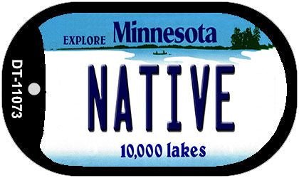 Native Minnesota Novelty Metal Dog Tag Necklace DT-11073