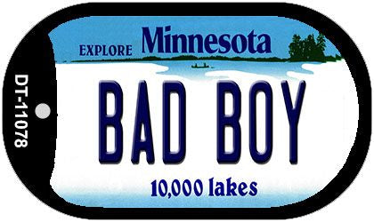 Bad Boy Minnesota Novelty Metal Dog Tag Necklace DT-11078