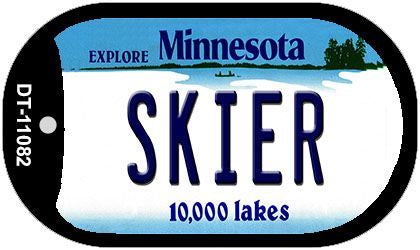 Skier Minnesota Novelty Metal Dog Tag Necklace DT-11082
