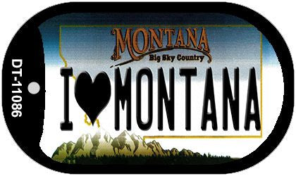 I Love Montana Novelty Metal Dog Tag Necklace DT-11086