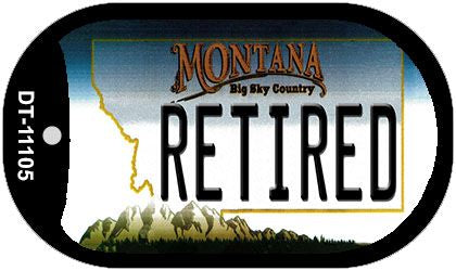 Retired Montana Novelty Metal Dog Tag Necklace DT-11105