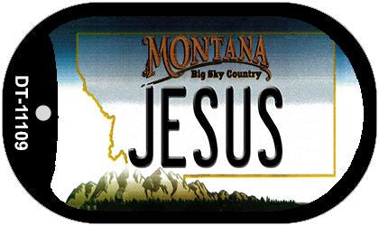 Jesus Montana Novelty Metal Dog Tag Necklace DT-11109
