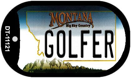 Golfer Montana Novelty Metal Dog Tag Necklace DT-11121
