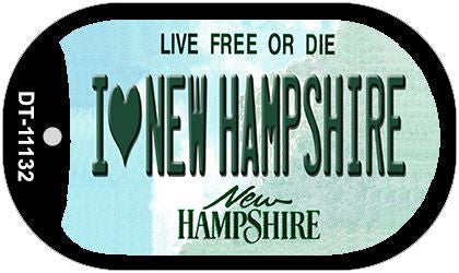I Love New Hampshire Novelty Metal Dog Tag Necklace DT-11132