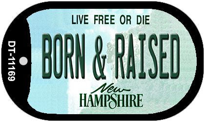 Born and Raised New Hampshire Novelty Metal Dog Tag Necklace DT-11169