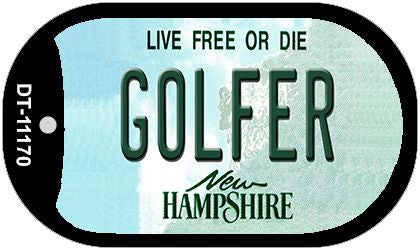 Golfer New Hampshire Novelty Metal Dog Tag Necklace DT-11170