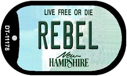 Rebel New Hampshire Novelty Metal Dog Tag Necklace DT-11178