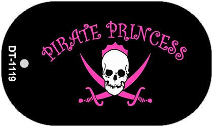 Pirate Princess Novelty Metal Dog Tag Necklace DT-1119
