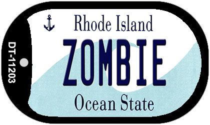 Zombie Rhode Island Novelty Metal Dog Tag Necklace DT-11203