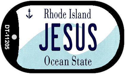 Jesus Rhode Island Novelty Metal Dog Tag Necklace DT-11205