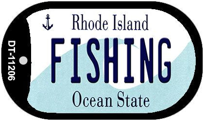 Fishing Rhode Island Novelty Metal Dog Tag Necklace DT-11206