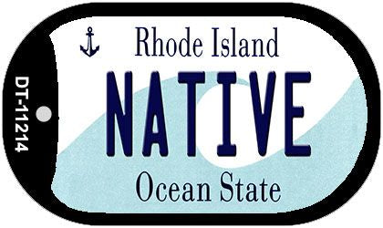 Native Rhode Island Novelty Metal Dog Tag Necklace DT-11214