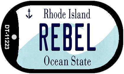 Rebel Rhode Island Novelty Metal Dog Tag Necklace DT-11223