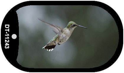 Hummingbird - In Flight Novelty Metal Dog Tag Necklace DT-11243