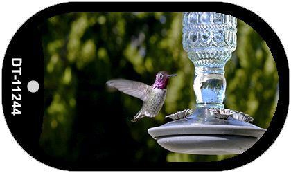 Hummingbird - At Feeder Novelty Metal Dog Tag Necklace DT-11244