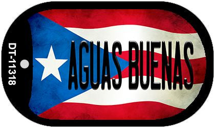 Aguas Buenas Puerto Rico State Flag Novelty Metal Dog Tag Necklace DT-11318