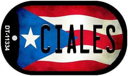Ciales Puerto Rico State Flag Novelty Metal Dog Tag Necklace DT-11334